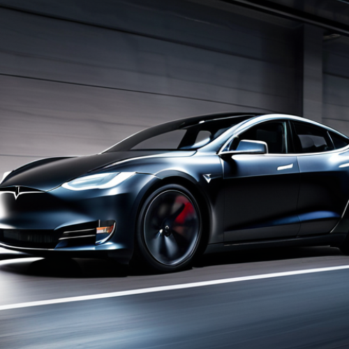 Home 6 **Image Prompt 1 (Tesla Model S Plaid):**
A dynamic, low-angle shot of a sleek Tesla Model S Plaid, captured in the blur of extreme acceleration, highlighting its raw speed and futuristic design. The interior is subtly visible, showcasing its minimalist dashboard dominated by a large, glowing central touchscreen, emphasizing cutting-edge digital integration. The scene should convey a sense of a rocket launch, with bright electric light accents on a modern track or open highway, symbolizing aggressive performance and technological advancement.