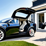 **

"A family of five, fully clothed in modest attire, happily loading luggage into the spacious boot of a Tesla Model Y. Suburban home background, sunny day. Safe for work, appropriate content, family-friendly, perfect anatomy, natural proportions, professional photography."

**